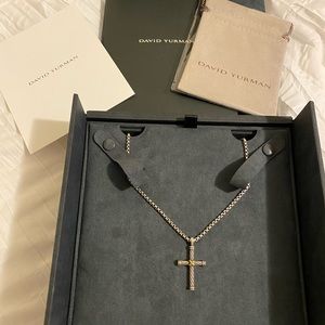 David Yurman Men’s 20 box chain cable cross